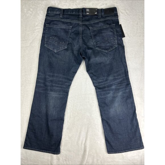 NWT Silver Jeans Men’s Size 40x32 Zac Relaxed Fit Straight Leg Dark Wash NEW - Picture 12 of 13
